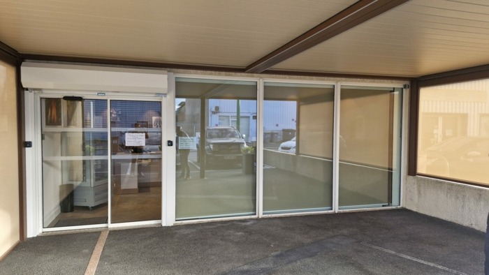 Porte automatique vista BFT posé Miroiterie Aluminium Delmas
